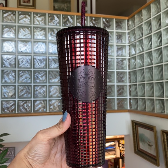 ☕️Starbucks plum jewel grid tumbler Venti NWT - Picture 3 of 3